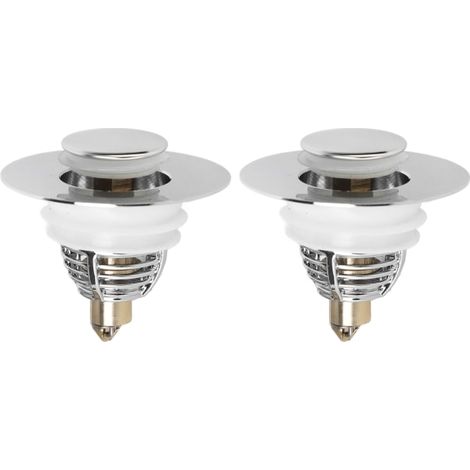 Lot de 2 bouchons de lavabo, bouchons de lavabo à clapet, bonde de lavabo (1/5)