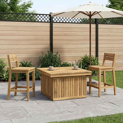 vidaXL Mesa de café de jardín de madera de acacia altura ajustable (1/4)