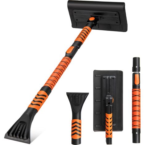 COSTWAY 2 in 1 Extendable Snow Shovel 41" Ice Scraper for Car Windshield-Black (1/5)