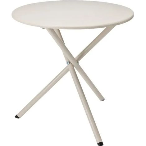 Tavolo pieghevole in acciaio beige - ø48 x 48 cm
