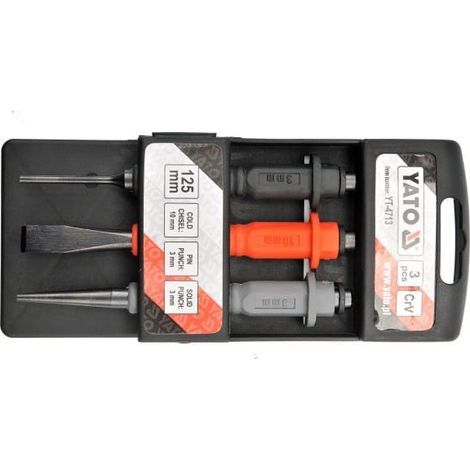 Punzoni e scalpello, set di 3 crv YT-4713 yato