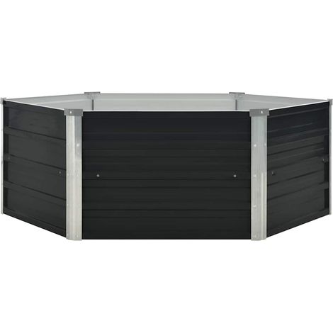 Maison Exclusive - Jardinière surélevée Anthracite 129x129x45 cm Acier galvanisé (1/5)