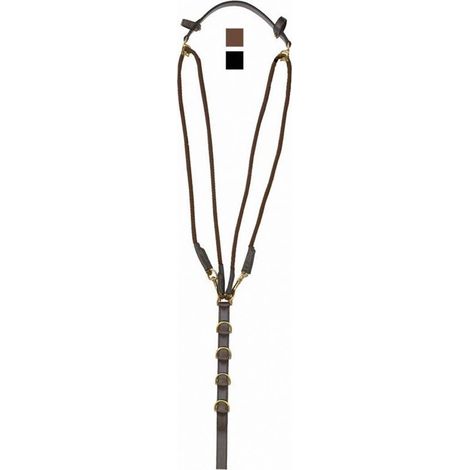 Gogue in cuoio con cinturini in nylon e anelli Inox: full, nero (10)