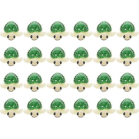 Lot de 24 figurines de tortues multifonctionnelles pour l'aménagement paysager, mini-tortues de bureau-3.00X2.50X0.90CM (1/4)