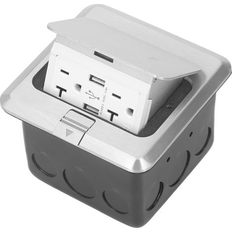 20-A-Tischsteckdose mit federnder Steckdosenleiste, Anschlussdose mit 2 USB-Anschlüssen, US-Standard AC125V (1/5)
