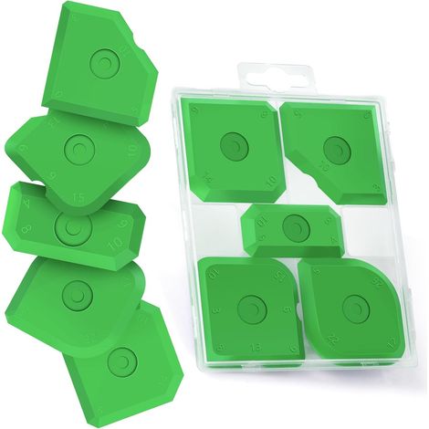 Juego de 5 alisadores de juntas, alisador de juntas de silicona, juego de herramientas para calafatear, kit de herramientas para calafatear de silicona, espátula de silicona para juntas, para embellec (1/5)