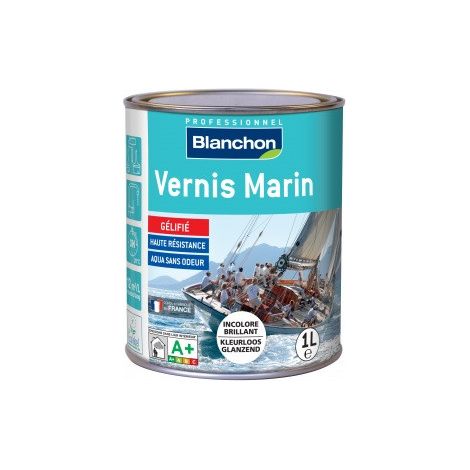 Blanchon – Vernis marin incolore brillant 1L – Protection bois extérieur – Résistance UV – Formule gélifiée sans odeur – Application en plusieurs couches (1/5)