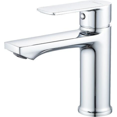 Mitigeur Lavabo Salle de Bain– Robinet Monocommande, Économie d’Eau et d’Énergie, avec Bec Hauteur 96 mm, Installation Facile, G 3/8 Robinetterie,Chromé (1/5)
