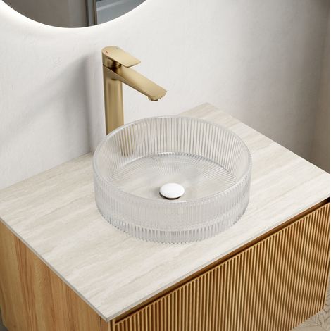 Aufsatzwaschbecken Glas Transparent rund 36x36x11,5 cm (1/5)