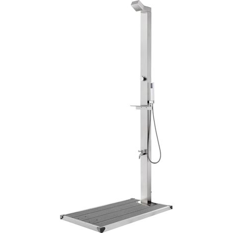 Garden Shower with Grey Base 225 cm Stainless Steel vidaXL