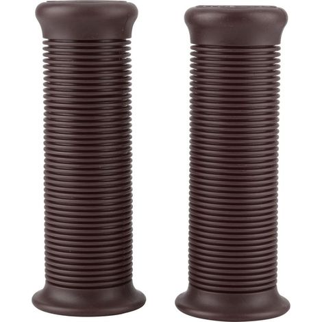 Paire de poignées de guidon universelles vintage en TPU pour moto, 1 pouce (25 mm) / 1,1 pouce (28 mm), marron foncé (1/5)