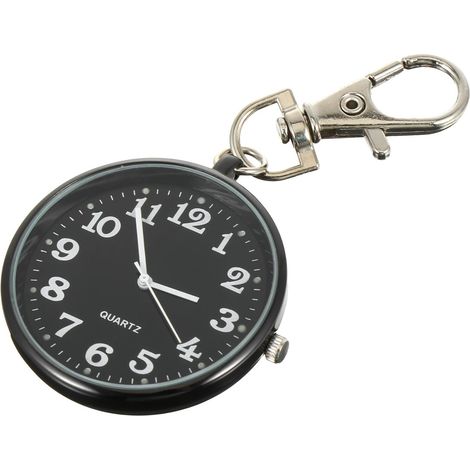 Montre de Poche Vintage pour Infirmière Trotteuse, Alliage Noir, Pendentif Porte-clés Sécurisé, pour Occasions Médicales et Hôpital (1/5)