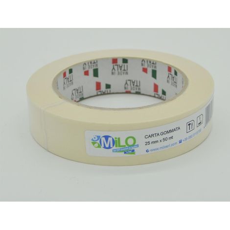 Carta gommata nastro gommato per pittori e carrozzieri per incartare (25 mm x 50 mt)