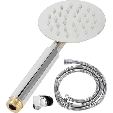 Shower Head - G1/2 Inch Thread - Stainless Steel - Ergonomic Handheld - For Bathroom - 1 Piece (1/5)