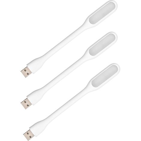 Lampe Ordinateur LED Flexible USB - 3 Pièces Blanc [Classe énergétique G] (1/5)