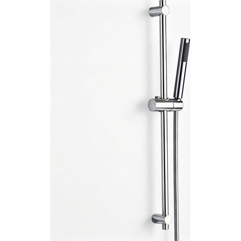 70cm Ensemble Barre de Douche en Acier Inoxydable , Chromé Colonne de Douche sans Mitigeur, avec Douchette à Main et 1.5m Inox Tuyau Flexible, Support Shower Head with Fixture (1/5)