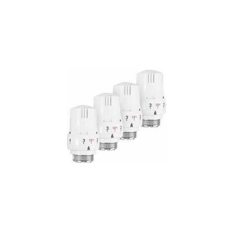 Set mit 4 Thermostatventilen für Heizkörper, Thermostatköpfen für Heizkörper, Thermostatventilen M30 x 1,5