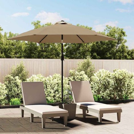 vidaXL Parasol d'extérieur avec poteau en métal 300 cm Taupe (1/5)