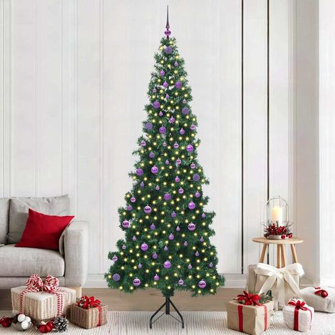 vidaXL Árbol de Navidad Artificial de Esquina Verde 240 cm PVC y Metal (1/5)