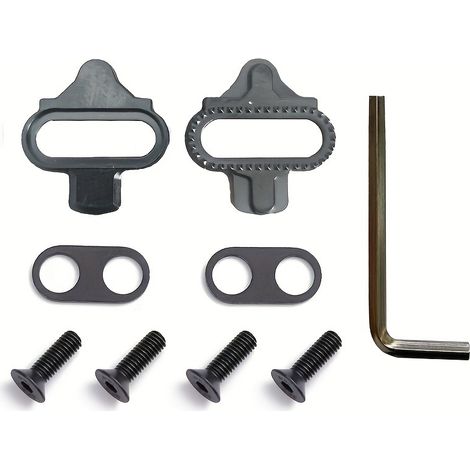 Jeu de cales SPD universelles pour chaussures de VTT et de vélo de route – comprenant les cales et la visserie de montage (1/4)