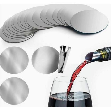 50 bouchons à vin argentés anti-gouttes avec bec verseur fin.-AquaForge