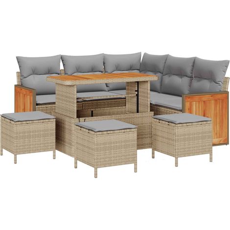 Maison Exclusive - Set Divano da Giardino 9 pz 9-Numero di posti (1/5)
