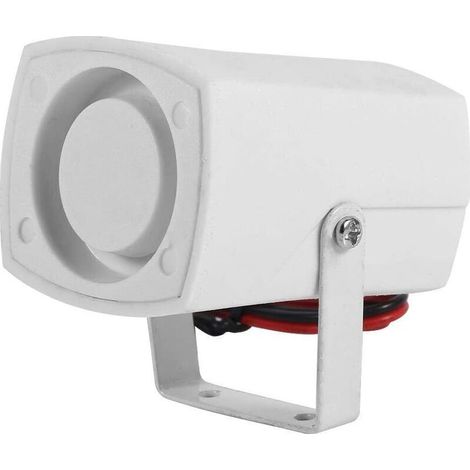 Sirène d'alarme Filaire Mini Siren Horn Haut-Parleur D'avertissement Alarme Corne Sirène Fort Maison Sécurité du Système D'alarme Sonore avec Soutien 110dB 12V pour Home Office Shop Garage Sécurité, E