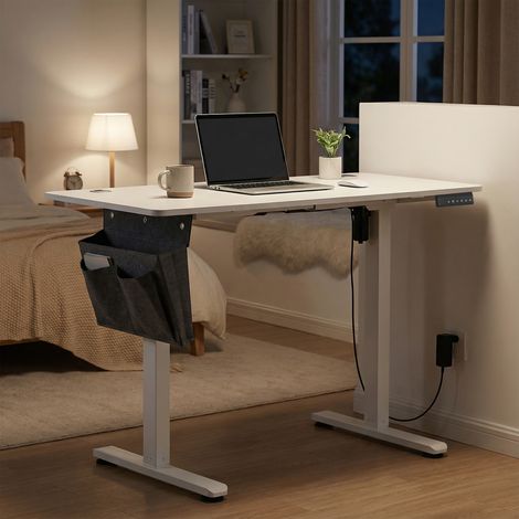 Songmics – Bureau électrique assis-debout réglable en hauteur 60 x 120 cm – 4 hauteurs mémorisables – Moteur silencieux – Pochette de rangement incluse (1/5)