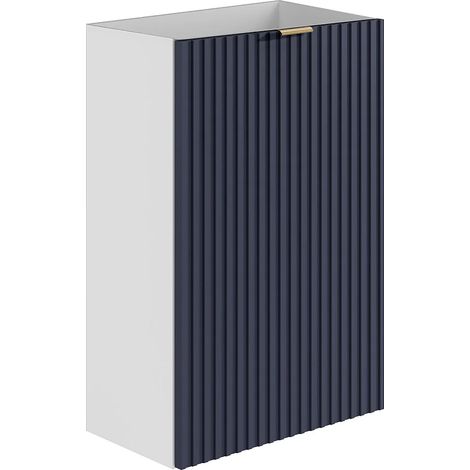 Armadietto lavamani con strisce Vano bianco anta reversibile Blu H60 x L40 x P22 - VAHIRA