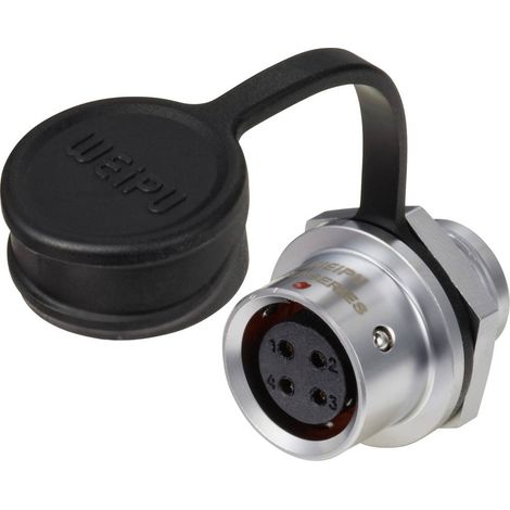 circulaire femelle, droit Ø 12 4 pôles 200 V/AC 5 A IP67 Push-Pull Weipu SF1212/S4 (1/4)