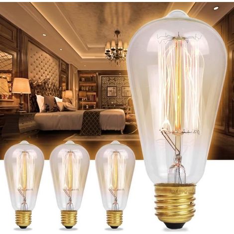 3x E27 Ampoules à Incandescence Vintage Rétro Edison 40W E27 220V style Industrielle Ampoule Antique Lampe (1/4)