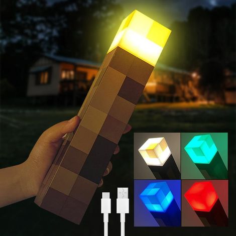"Lampe de Nuit Murale Torche 3D – LED Multicolore USB Rechargeable, Idéale pour Chambre, Cosplay, Enfants ".