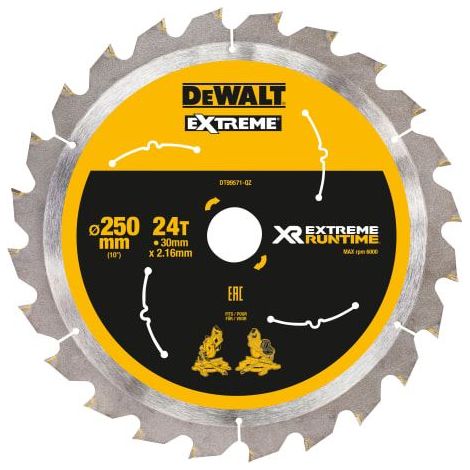 Dewalt DT99571-QZ Extreme Runtime FlexVolt Mitre Saw Blade 250mm 24 Tooth DCS727