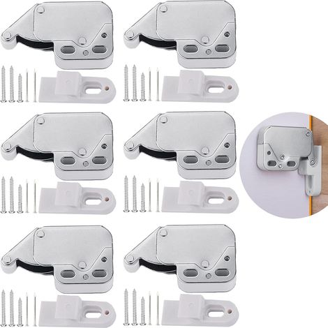 Lot de 6 verrous à ressort pour porte de placard, mini-verrou à ressort D,ZQKLA (1/5)