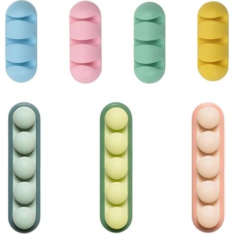 7 Pièces Clips Câble Organisateur Bureau - Support de Câble - Gestion de Câbles en Silicone pour Bureau, Câble D'alimentation, Câble de Chargement USB, Chargeurs, Câble Audio (1/5)