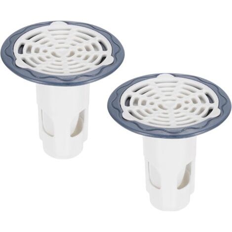 royaluxe-Anti-Refoulement pour Siphon de Sol de Douche, Valve Anti-Odeur pour Évier, Bouchon de Vidange avec Attrape-Cheveux pour Cuisine, Salle de Bain, Balcon, Blanc, Lot de 2 (1/5)