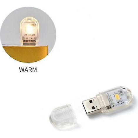 Mini lampe LED portable USB 2-24 LED, lampe de lecture, veilleuse, blanc chaud, alimentation 5 V (1/5)