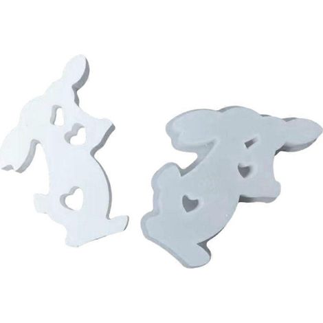 Moule en silicone Lapin de Pâques, Moule à bougie Lapin Bisous, Bougie parfumée artisanale (1/4)