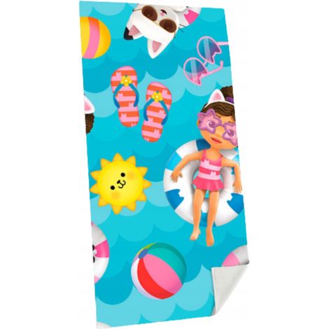Asciugamano da spiaggia/piscina Gabi Cat House in cotone, 70x140 cm, 100% cotone