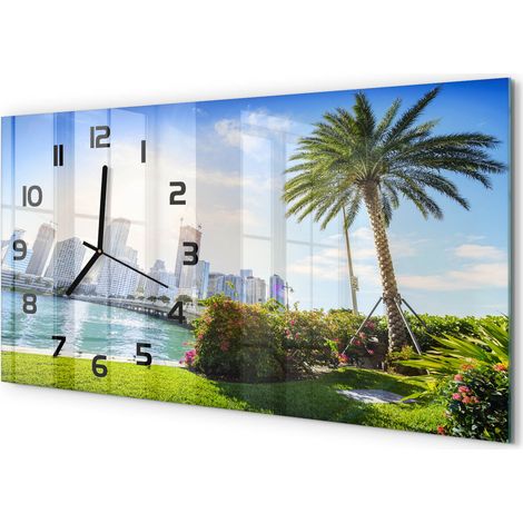 Horloge Murale Maison 60x30 cm Design Panoramique Salon Cuisine Bureau Miami, États-Unis (1/5)
