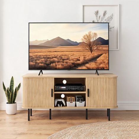 Meuble TV chêne en MDF 120 x 40 x 55 cm (1/5)