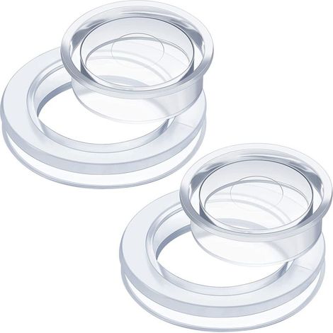 Anneau de trou de parapluie 2 pouces en plastique transparent en plastique Table insert d'anneau avec capuchon pour patio extérieur jardin plage table parapluie stabilisateur stabilisateur (1/5)