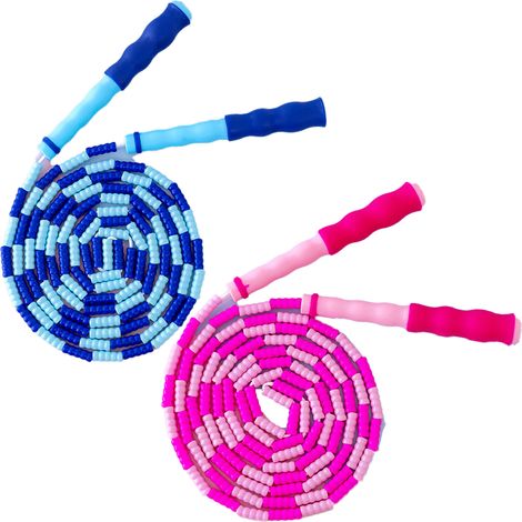 Corde à sauter souple à perles, enroulable et réglable - Idéale pour garder la forme, s'entraîner, faire de l'exercice et perdre du poids (1/5)