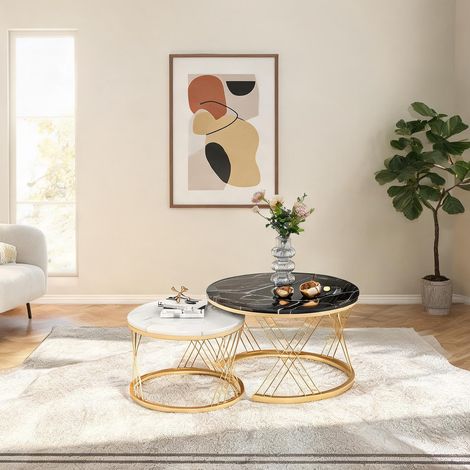 Table basse coloris noir en MDF 70 x 70 x 45 cm (1/5)