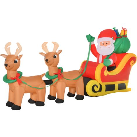 Décoration Noël gonflable guirlande LED gonfleur 240x57x112 cm