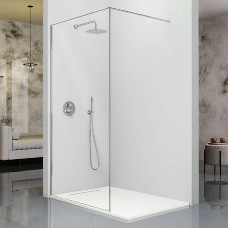 Paroi de douche fixe FRESH ARENA chromée 100 cm Barre simple