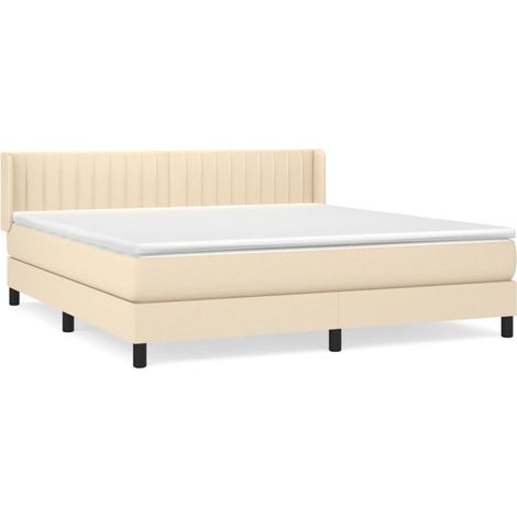 Maison Exclusive - Boxspringbett mit Matratze Creme 180x200 cm St