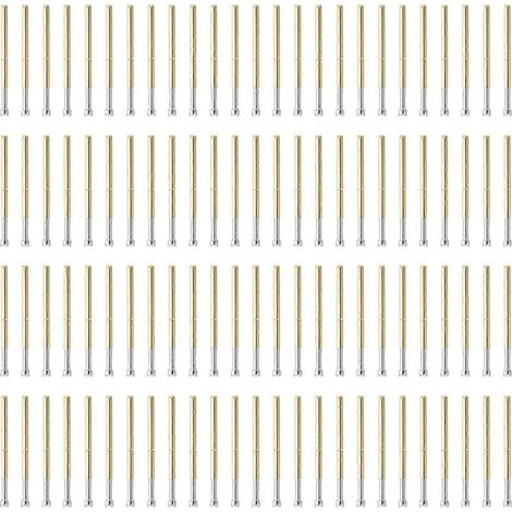 100 Stück Pogo-Pins, Q-Kopf, 4 Krallen, aus Messing/Edelstahl, leicht austauschbar, 5 A Nennstrom