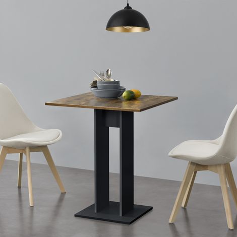 Tavolo Quadrato Lindesnes da Cucina Pranzo Bar 65 x 65 x 78 cm - Effetto Noce / Nero [en.casa] (1/5)