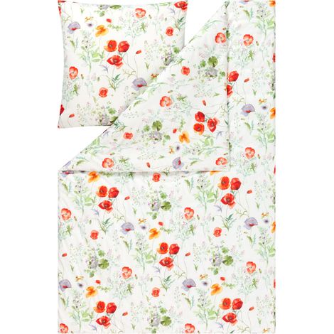 Set di biancheria da letto Estella 6645/985 Mireille Mako in jersey interlock, 160x200 cm, 3 pezzi (1/2)
